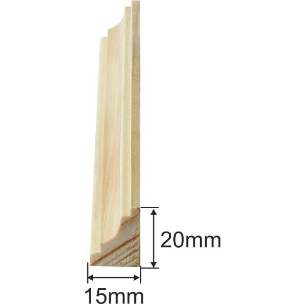 Holzprofilleiste, Holzleiste antik, Fichte, 2,4m, 20x15mm Bild 3