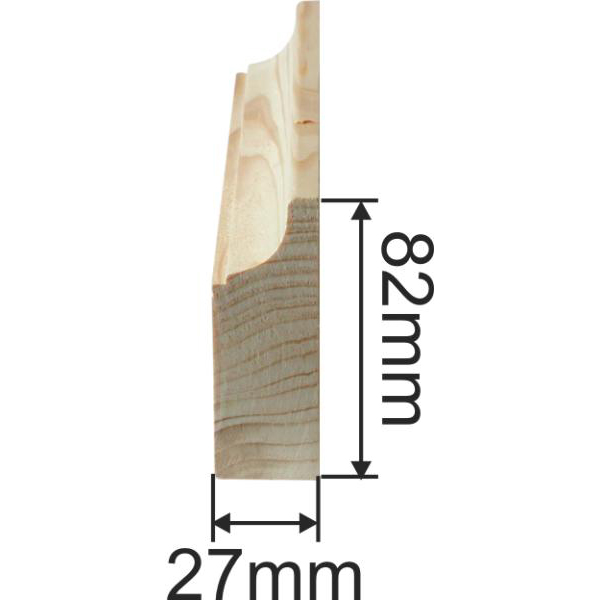 Holzprofilleiste, Holzleiste antik, Fichte, 2,4m, 82x27mm Bild 3