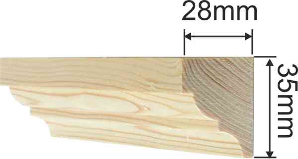 Holzprofilleiste, Holzleiste antik, Fichte, 2,4m, 28x35mm Bild 3