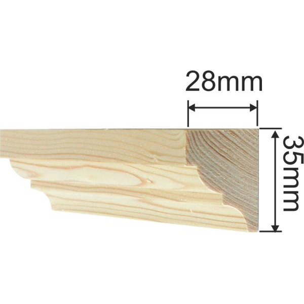 Holzprofilleiste, Holzleiste antik, Fichte, 2,4m, 28x35mm Bild 3