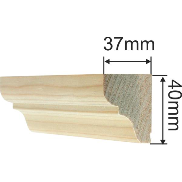 Holzprofilleiste, Holzleiste antik, Fichte, 2,4m, 40x37mm Bild 3