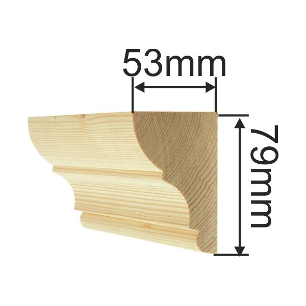 Holzprofilleiste, Holzleiste antik, Fichte, 2,4m, 80x50mm Bild 3