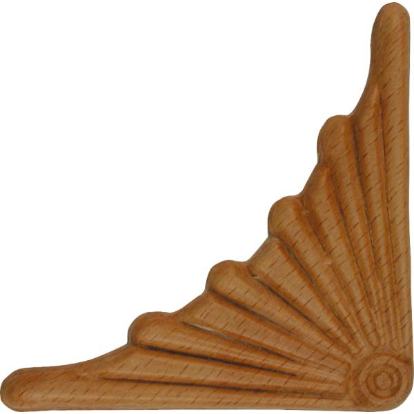 Holz-Ecke, Buche-Pressholz. Holzzierteil antik aus Buchenholz gepresst