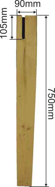 Tischfuss Antiker Gefraster Tischbein Holz Konisch Gefrast Fichte Tischbeine Massivholz 6901 750