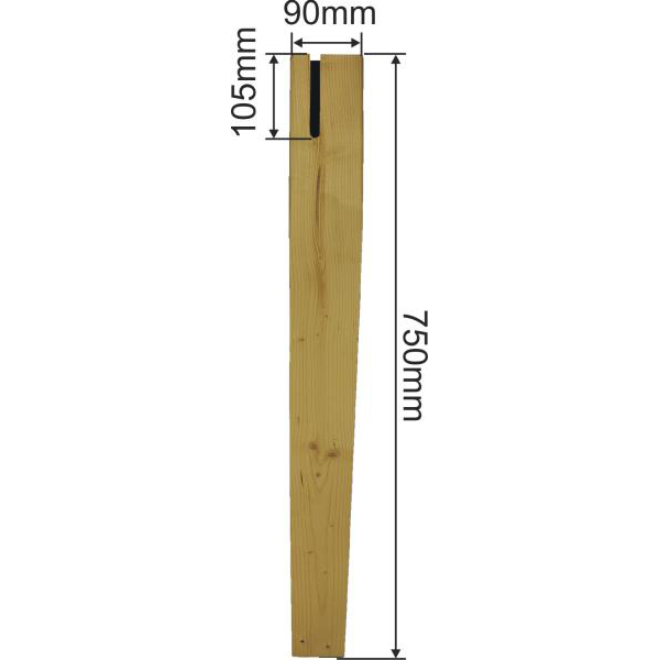 Tischfuss Antiker Gefraster Tischbein Holz Konisch Gefrast Fichte Tischbeine Massivholz 6901 750