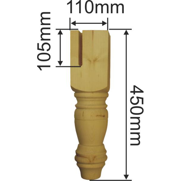 Tischbeine Massivholz, Füße für Möbel aus Holz, antik gedrechselt, Tischbein kurz, Fichte Bild 3