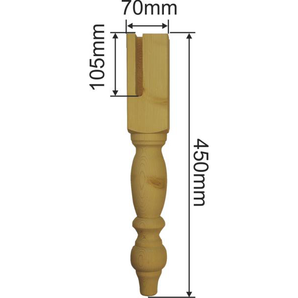 Tischbeine aus Massiv Holz, Tischfuß antik gedrechselt, Tischbein aus Holz, kurz, aus Fichte Bild 3