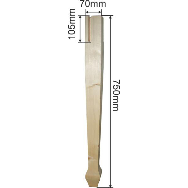 Tischbeine konisch aus Holz gefräst, Fichte, Tischbein aus Massivholz, Tischfuß antik gefräst Bild 3