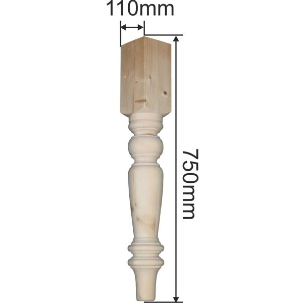 Tischfuß antik gedrechselt, Tischbein gedrechselt aus Holz, Fichte, Tischbeine Massivholz Bild 3