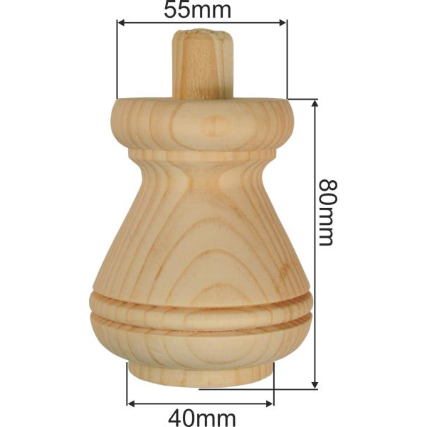 Möbelfüße Holz, Holzfuß antiker, Möbelfuß Holz alt, Jugendstilfuß, Erle, 8,1cm Bild 3