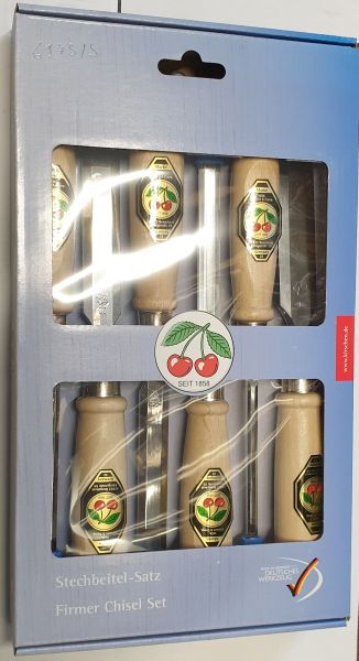 Stechbeitelsatz, 6-teilig in bester Qualität, mit Holzgriff Bild 2