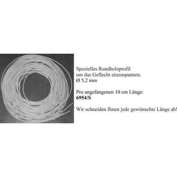 Rundholzprofil zu Stuhlgeflecht, Meterware, pro 10 cm. Zur Reparatur von alten Stühlen und Neuanfertigung super geeignet. Bild 2