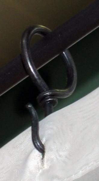 Vorhangring Schmiedeeisen, Gardinenring Eisen geschmiedet, altgrau, matt klar lackiert Bild 2
