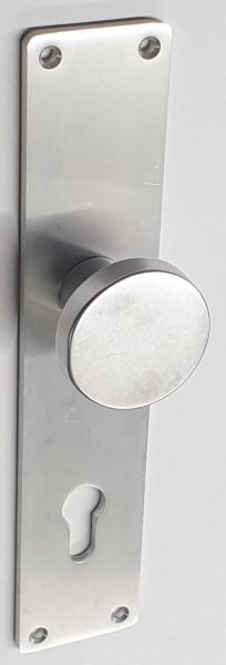 Knopfschild PZ 92 für Haustüre, Aluminium massiv, Schild gestanzt und geschliffen, Knopf eloxiert