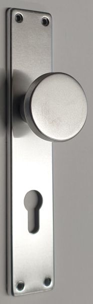 Knopfschild PZ 72 für Wohnungseingangstüre, Aluminium gestanzt, geprägt und geschliffen, Knopf eloxiert Bild 2