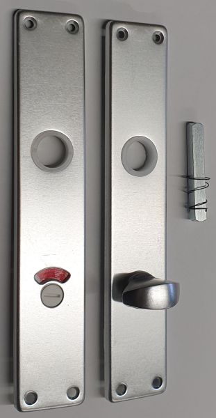 WC-Garnitur WC-78, Aluminium Schilderpaar gestanzt, geprägt und geschliffen, mit WC-Verschluss