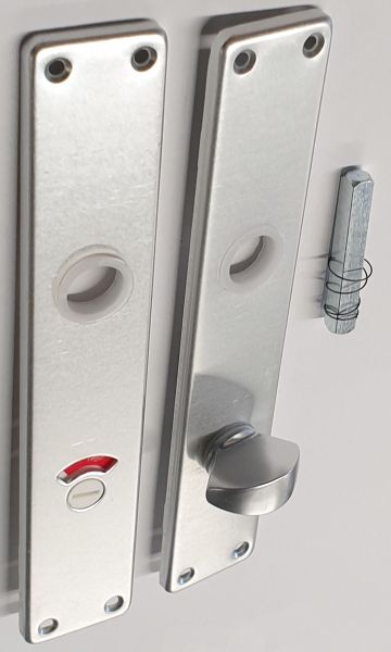 WC-Garnitur WC-78, Aluminium Schilderpaar gestanzt, geprägt und geschliffen, mit WC-Verschluss Bild 2