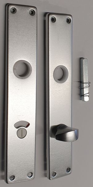 WC-Garnitur WC-78, Aluminium Schilderpaar gestanzt, geprägt und geschliffen, mit WC-Verschluss Bild 3