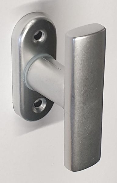 Fenstergriff alter, T-Griff, Aluminium-Vollolive, Alu natur eloxiert, Kreuz-Fensterolive Jugendstil und neuere Zeit