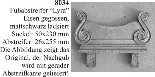 Fußabstreifer Gusseisen, Eisen gegossen, matt schwarz, zum einbetonieren, Landhaus. Einzelstück, nur noch 1 Stück verfügbar.