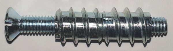 Verbundschraube, Eisen verzinkt, für alte Verbundfenster, ein Teil mit Innengewinde, ein Teil mit Durchgangsloch