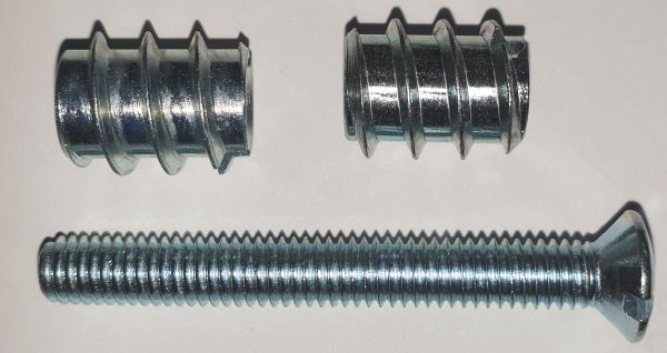 Verbundschraube, Eisen verzinkt, für alte Verbundfenster, ein Teil mit Innengewinde, ein Teil mit Durchgangsloch Bild 2
