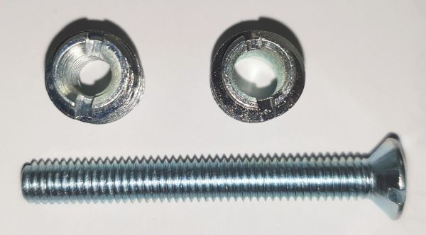 Verbundschraube, Eisen verzinkt, für alte Verbundfenster, ein Teil mit Innengewinde, ein Teil mit Durchgangsloch Bild 3
