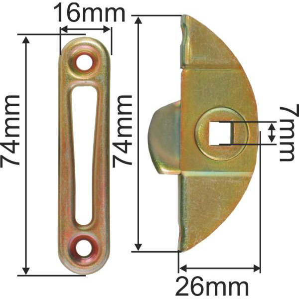 Einsteckeinreiber mit Schliesszunge und Zubehör, Eisen verzinkt, Dornmaß 13mm Bild 3