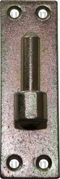 Plattenkloben, Eisen hell verzinkt, 13mm Durchmesser,  Anschraubkloben für Türbänder Bild 2