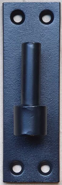 Plattenkloben, Eisen schwarz, 13mm Durchmesser,  Anschraubkloben für Türbänder Bild 2