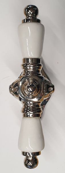 Antike Fenstergriffe, Fensteroliven alte, aus Messing und glänzend vernickelt, Gründerzeit Bild 3