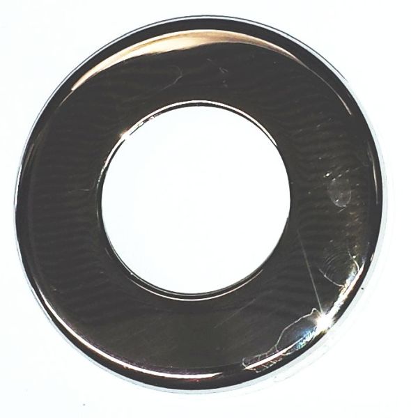 Drückerrosette, Messing vernickelt, mit Kunststoffunterteil zum anschrauben