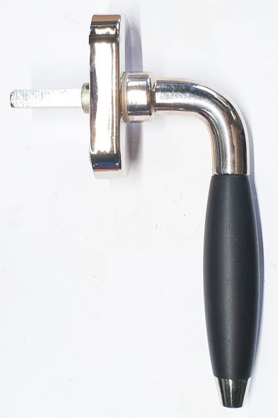 Antike Fenstergriffe, Fensterolive alt, aus Messing dann glänzend vernickelt, Jugendstil Bild 2