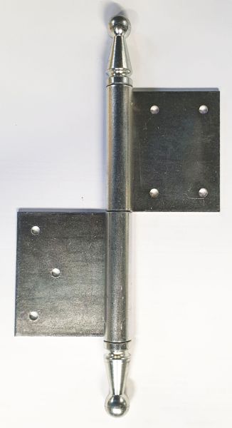 Einstemmband, Türband mit Zierkopf Kugel, Eisen galvanisch verzinkt, für Türe DIN links