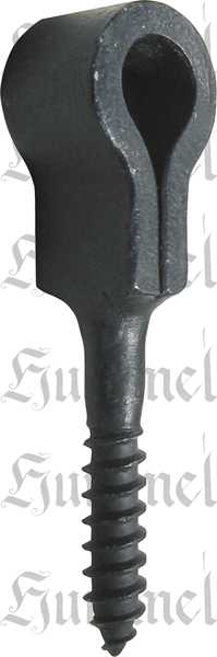 Schlaufe mit Holzgewinde für Türband, Eisen handgearbeitet, schwarz, Innendurchmesser 13,5mm Bild 2