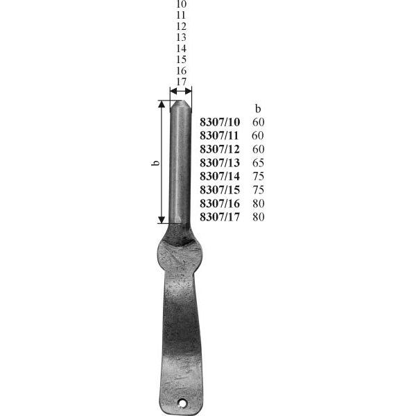 Kloben schmiedeeisen für Altbau und Neubau, Eisen handgearbeitet, schwarz, Bolzendurchmesser 15mm, Stützkloben antik für Türbänder, Türangel, Türangeln Bild 3