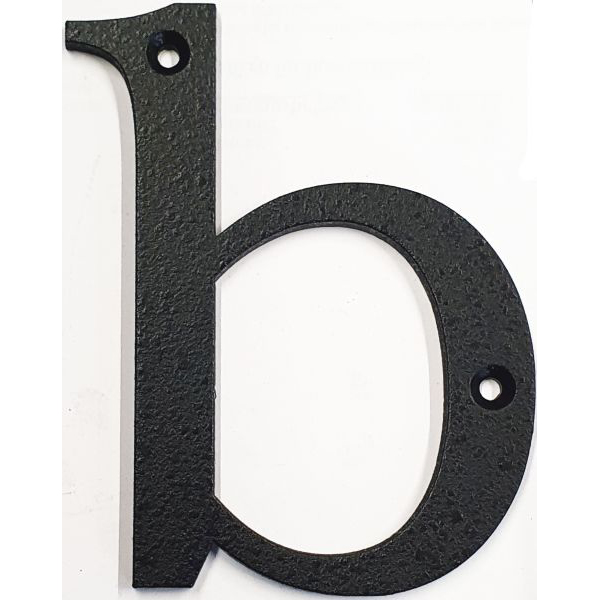 Hausnummer b Eisen schwarz antik , Höhe: 110mm. Alte Schriftart