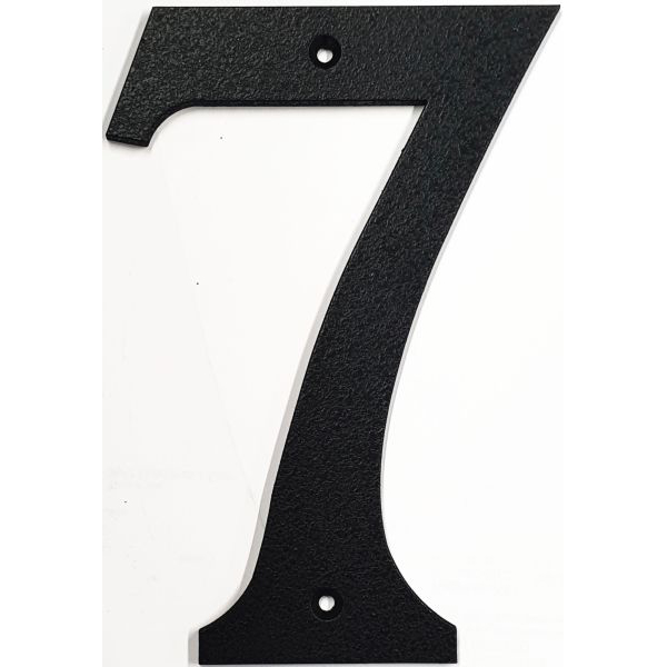 Hausnummer 7 Eisen schwarz antik , Höhe: 170mm. Alte Schriftart