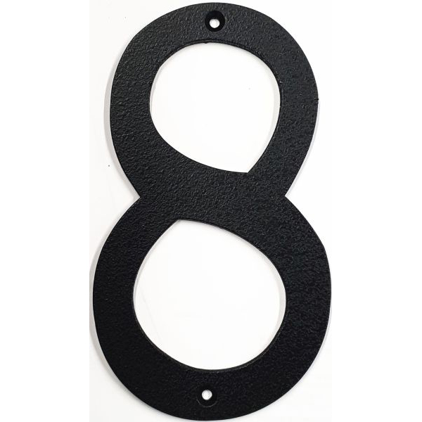 Hausnummer 8 Eisen schwarz antik , Höhe: 170mm. Alte Schriftart
