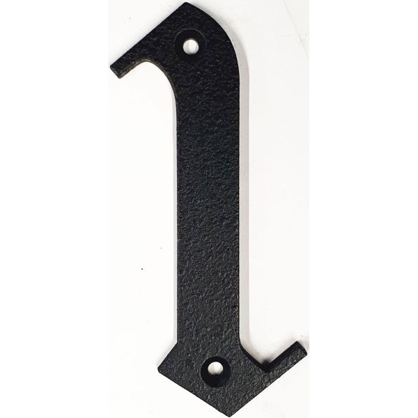 Hausnummer historisch Zahl 1 Eisen schwarz antik, Höhe: 110mm. Alte Schrift