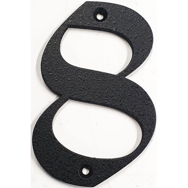 Hausnummer, Zahl 8 Eisen schwarz antik, Höhe: 110mm. Alte Schrift