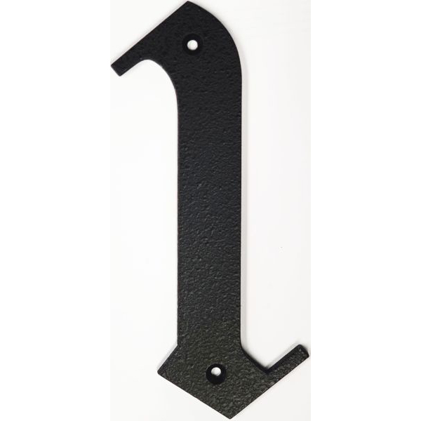 Hausnummer, Zahl 1 Eisen schwarz antik, Höhe: 170mm. Alte Schrift