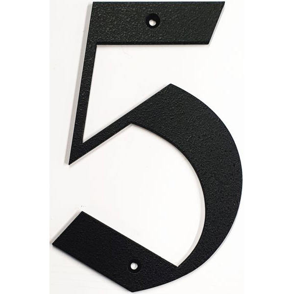 Hausnummer, Zahl 5 Eisen schwarz antik, Höhe: 170mm. Alte Schrift