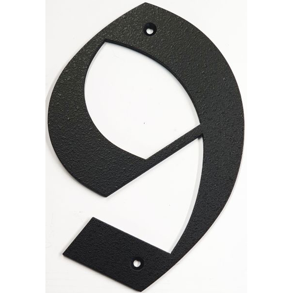 Hausnummer, Zahl 9 Eisen schwarz antik, Höhe: 170mm. Alte Schrift