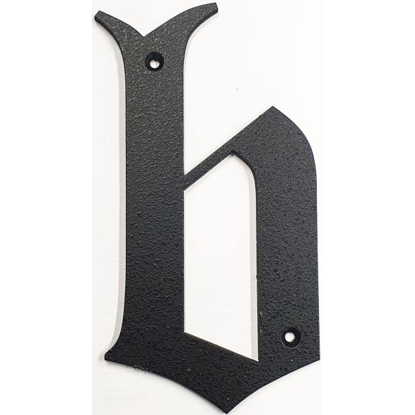 Hausnummer, Zahl b Eisen schwarz antik, Höhe: 170mm. Alte Schrift