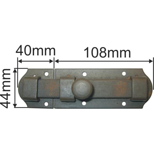 Türriegel historisch, antik alt, Eisen gerostet gewachst, 150mm, Historie, ohne Feder Bild 3