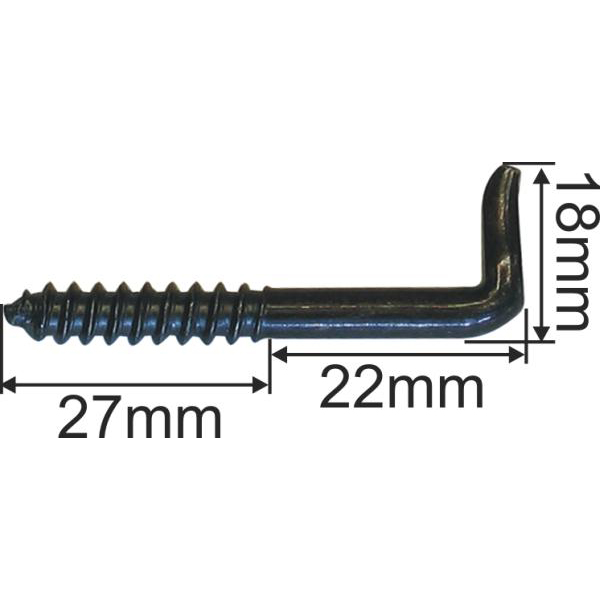 Haken einzeln zu Fenstergetrieben, Basquilverschluß, aus Eisen schwarz verzinkt Bild 3