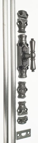 Fenstergetriebe, Basquilverschluß, Eisen gegossen, altgrau
