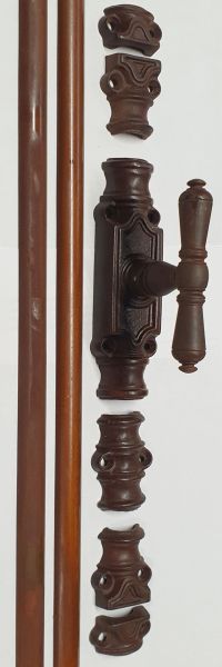 Fenstergetriebe, Basquilverschluß, Eisen gegossen, gerostet