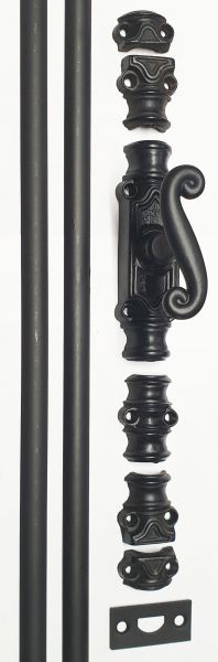 Fenstergetriebe, Basquilverschluß, Eisen gegossen, schwarz